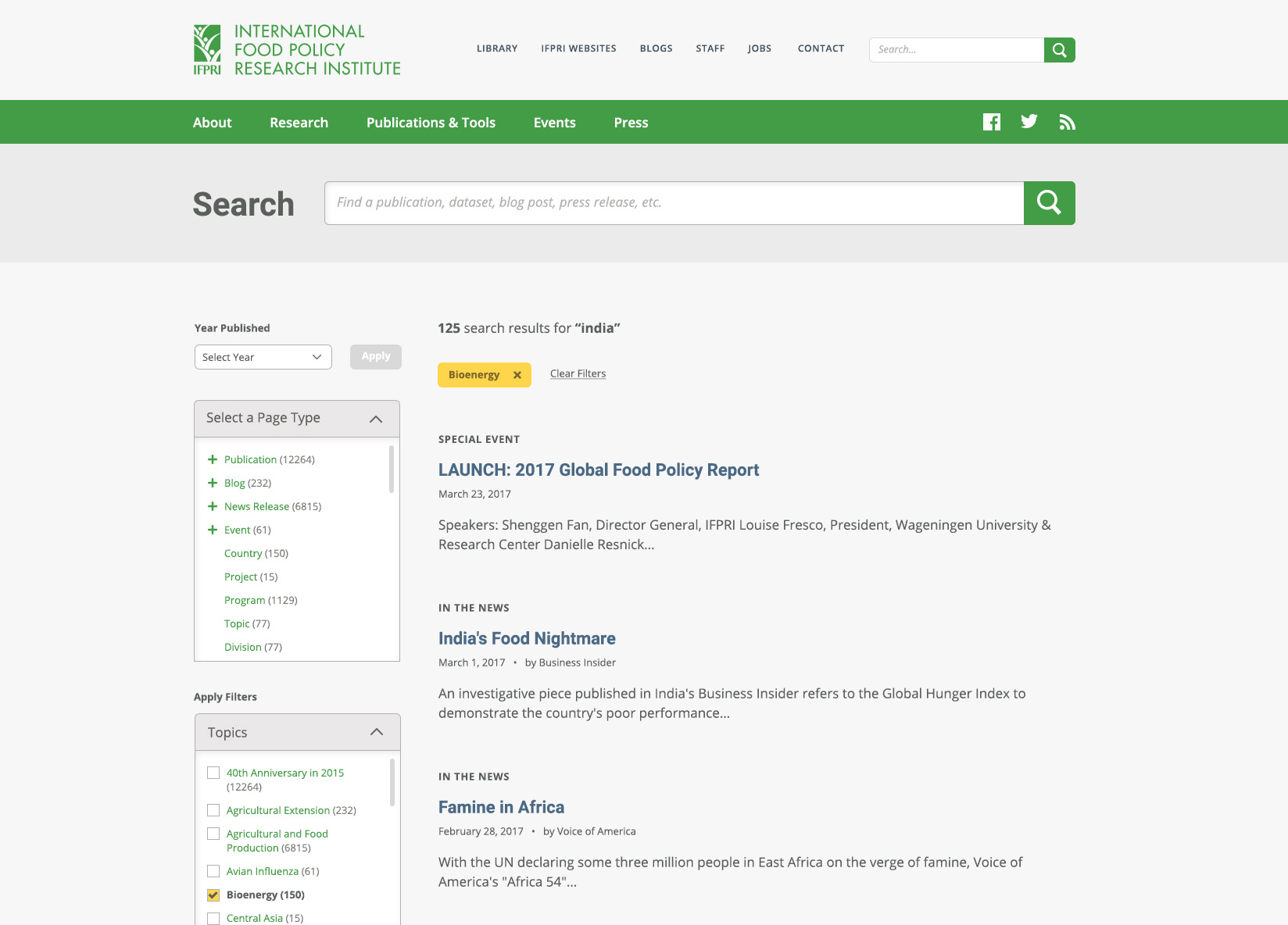 IFPRI Filtered Search Results